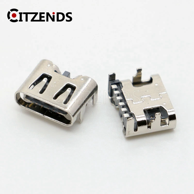 10 шт./лот разъем USB 6Pin Type C гнездо Micro 3 1 для размещения DIP на мобильный телефон