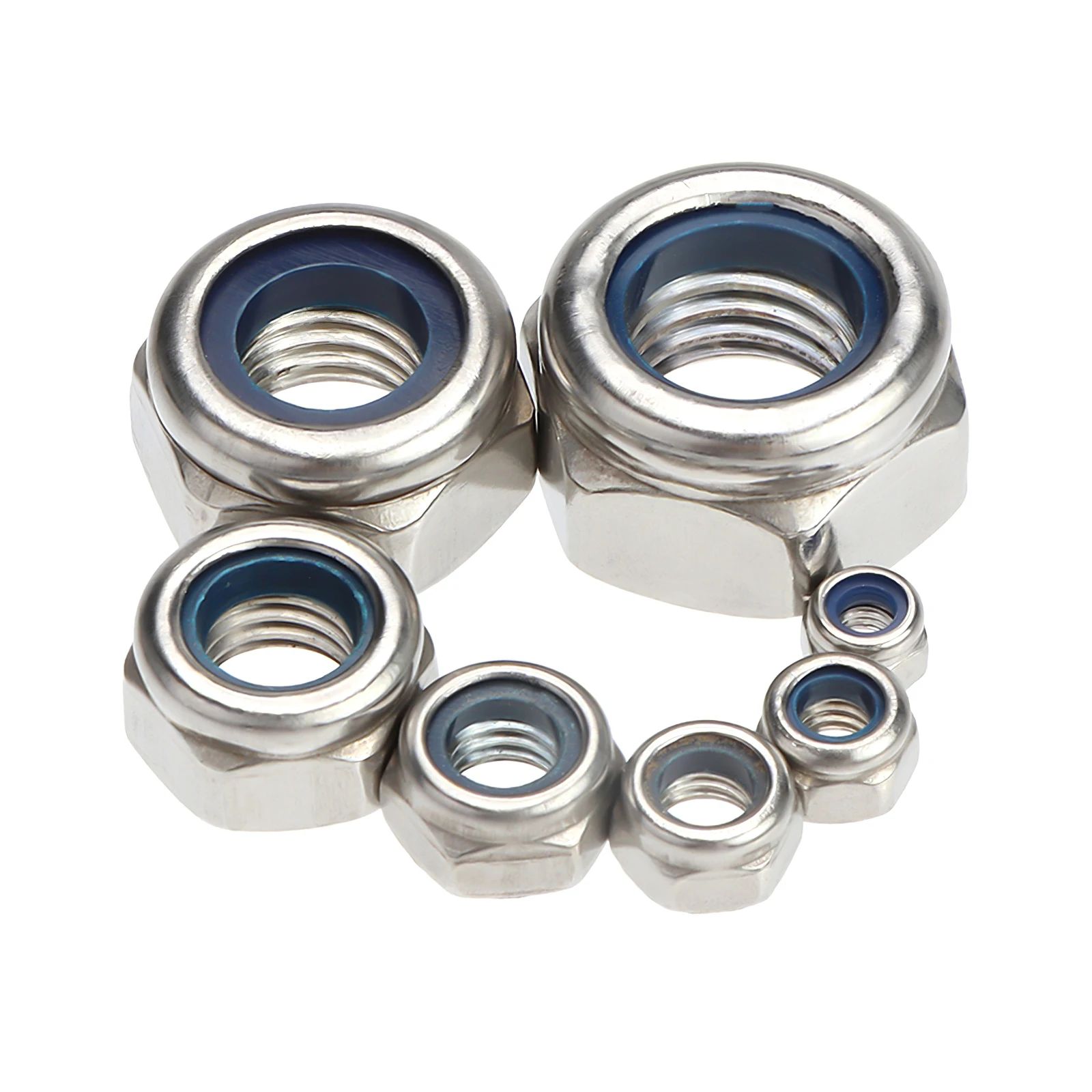 

Набор гаек, 215 шт., метрические фиксирующие гайки для ремонта, фиксирующие гайки из нержавеющей стали, набор твердых гаек, шестигранная самоб...