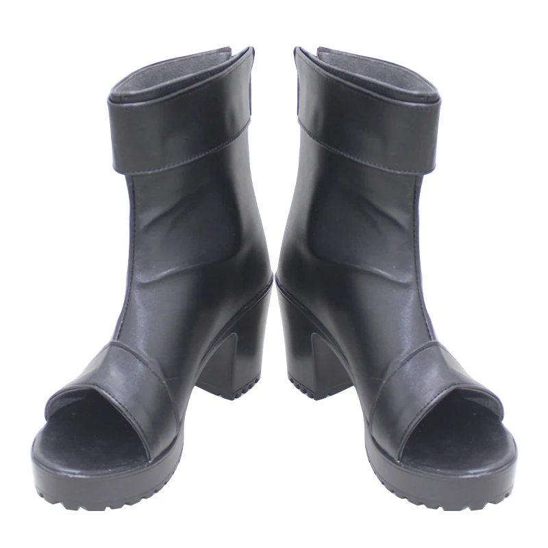 

BORUTO The Last Haruno Sakura Cosplay Party Shoes Anime BORUTO Shippuden Black Ninja Boots cosplay Shoes Black Peep Toe Boots