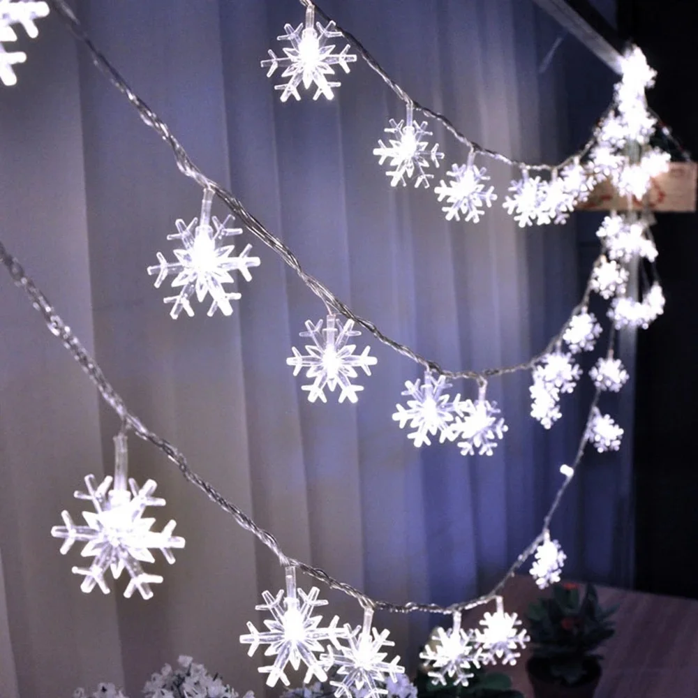 

Fairy Lights Snowflake String Lights Snow Fairy Decoration for Christmas New Year Valentine's Day Decorative Lamps Garden Lights