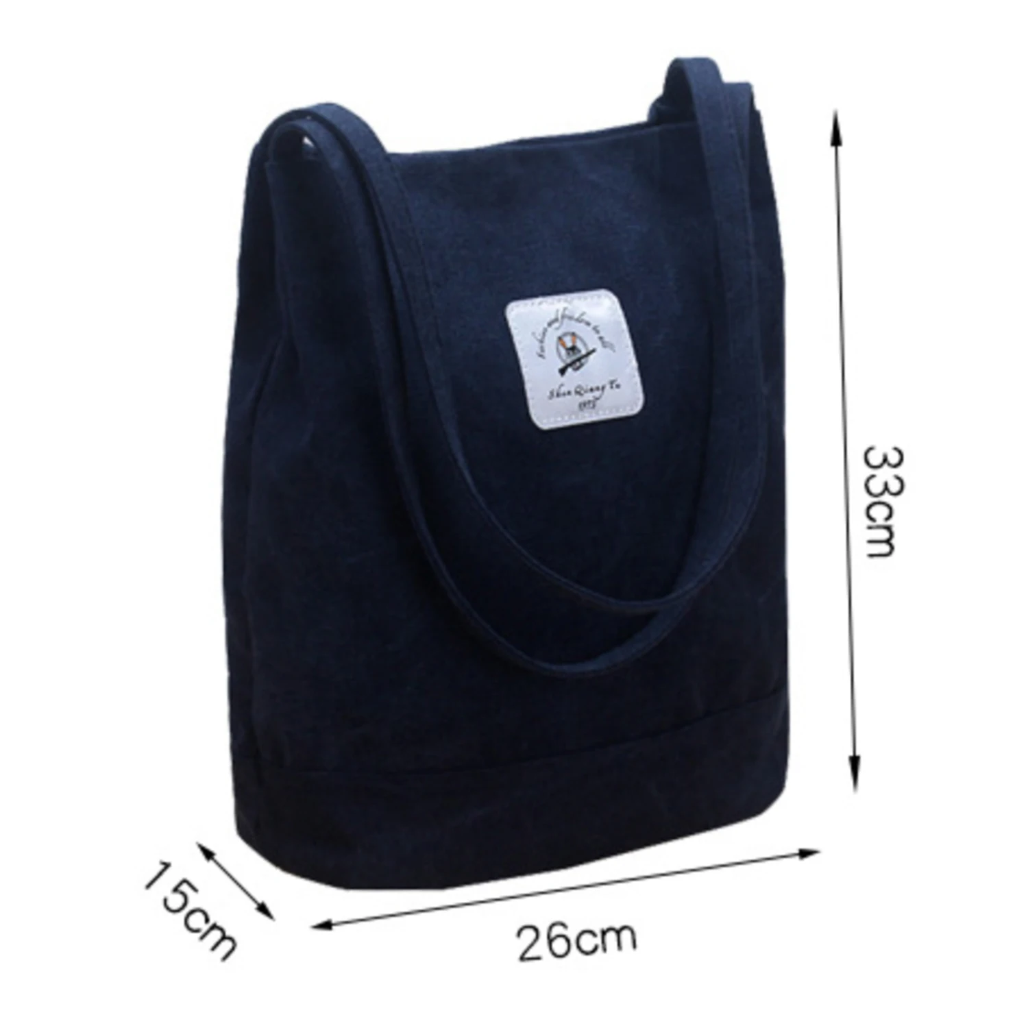 Casual Canvas Bag Women Portable Tote Shoulder Shopping Bags Multifunction Reusable Shopping Bag Large Capacity Pack Solid Bolsa