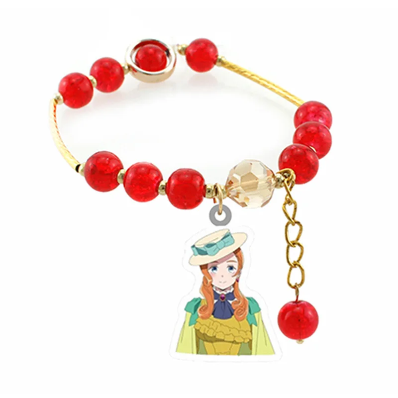 

TAFREE Tianqing Brilliant Animation Character Cute Bracelet Red Bead Rope Chain Epoxy Resin Adjustable Bracelet Jewelry