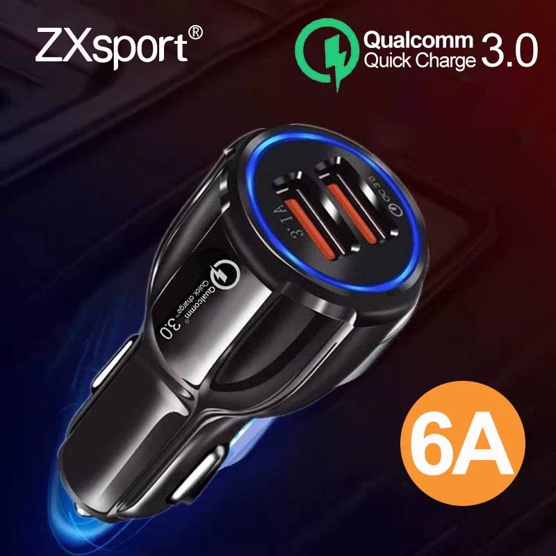Автомобильное зарядное устройство с двумя USB портами Quick Charge 3 0 для Geely MK Emgrand EC7 X7 7