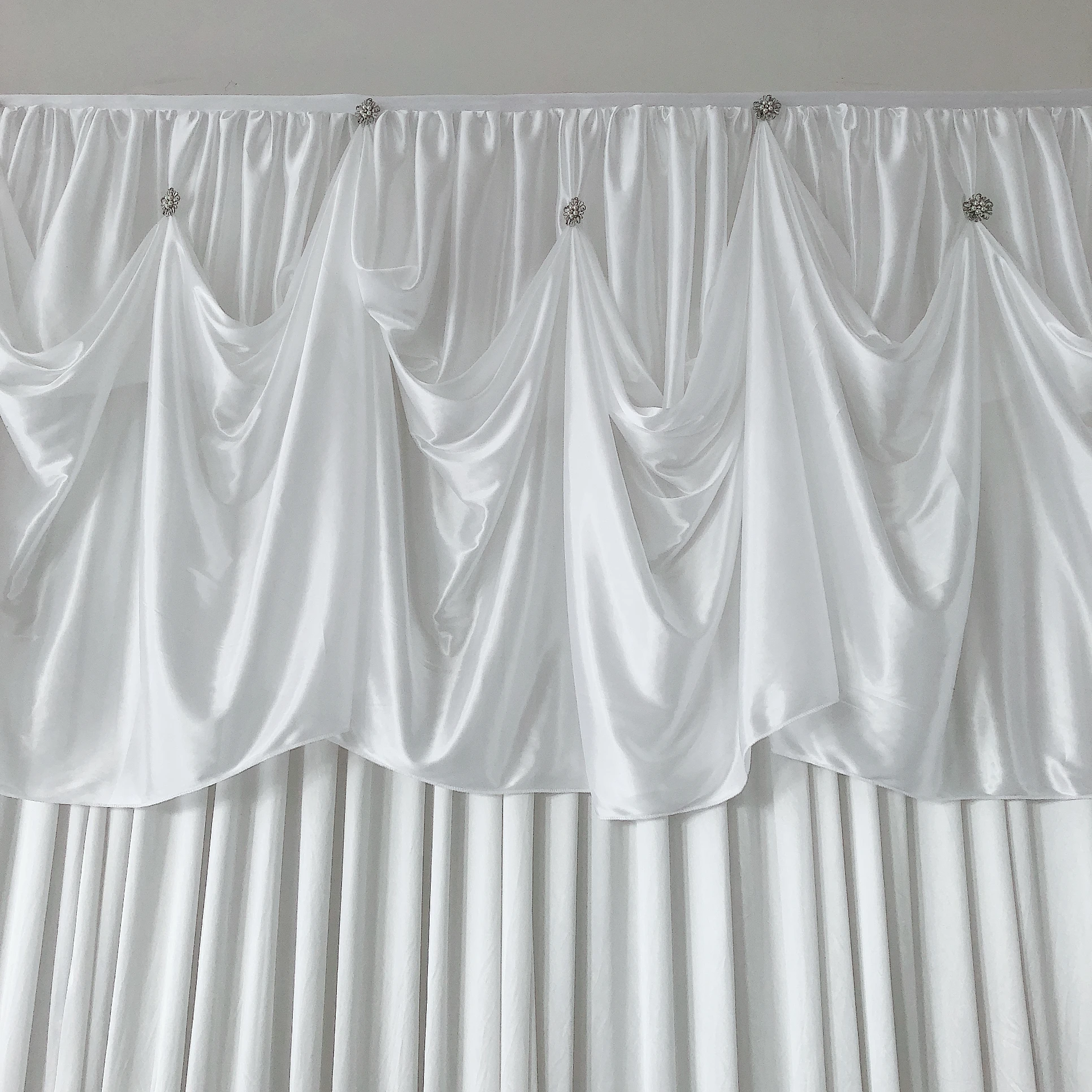 Новый дизайн 2019 белая брошь-занавес для свадьбы 3 м x 6 занавеска украшение