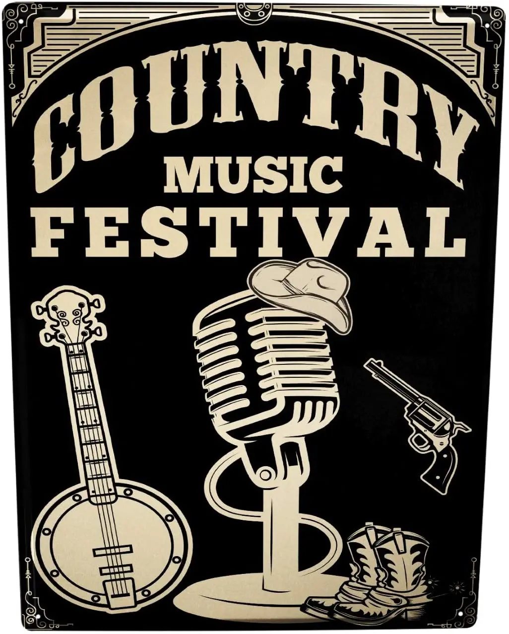 

SINCE 2004 tin Shield Star Microphone hat Country Music Festival