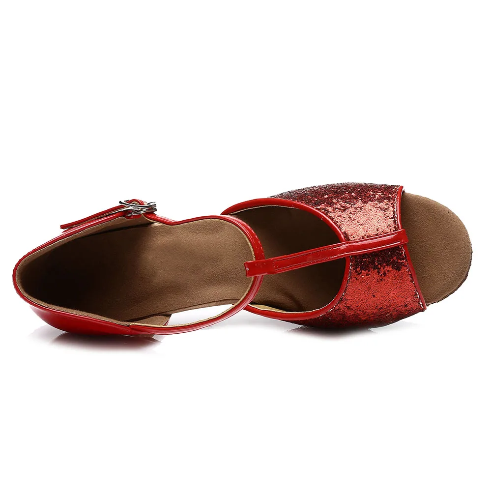 

Hipposeus Tango Dance Shoes For Women Girls Ladies Ballroom Latin Dancing Shoes Salsa Practice Dance-shoes Glitter Silver Shoes