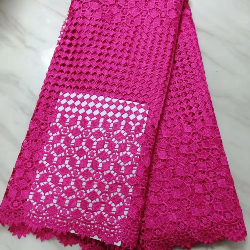

5yards Cord Lace Fabric 2019 African Lace Fabric With Embroidery Water Soluble Lace Fabric High Quality lace F16OC0114