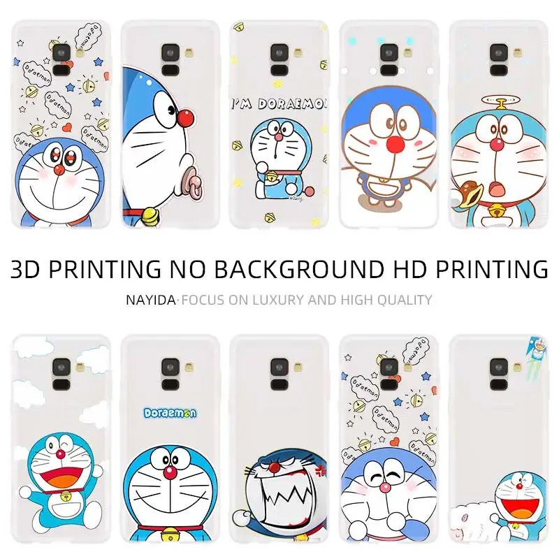 Чехол для телефона Samsung Galaxy A10 A30 A40 A50 A60 A70 A80 A90 A6 A8 A9 A7 A5 Plus 2018 2017 2016 Gambar Doraemon|Бамперы|