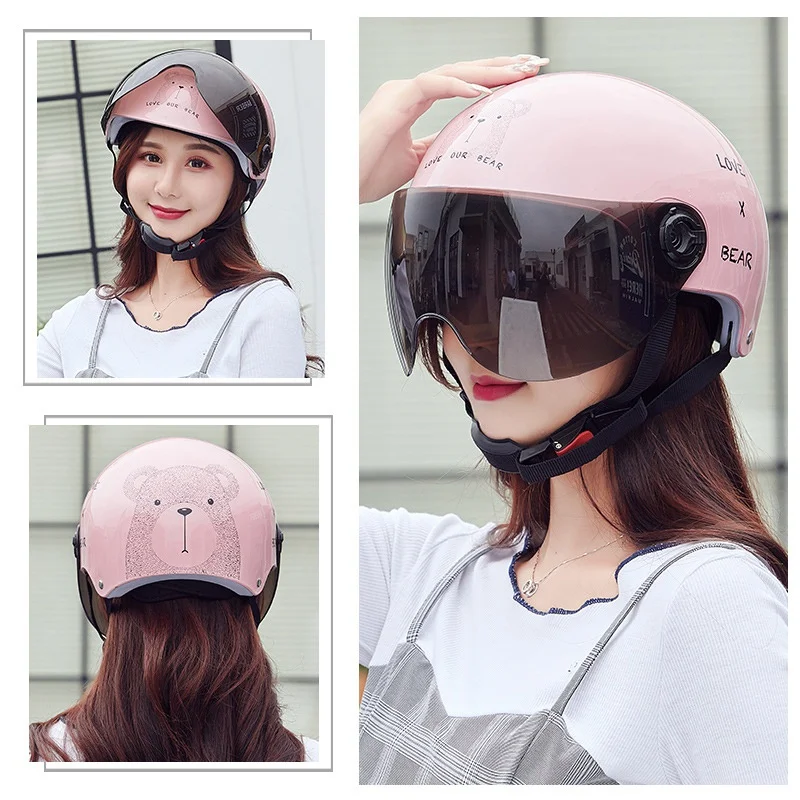 Анфас Мотоциклетный Шлем Замок женский летний солнцезащитный Электрический