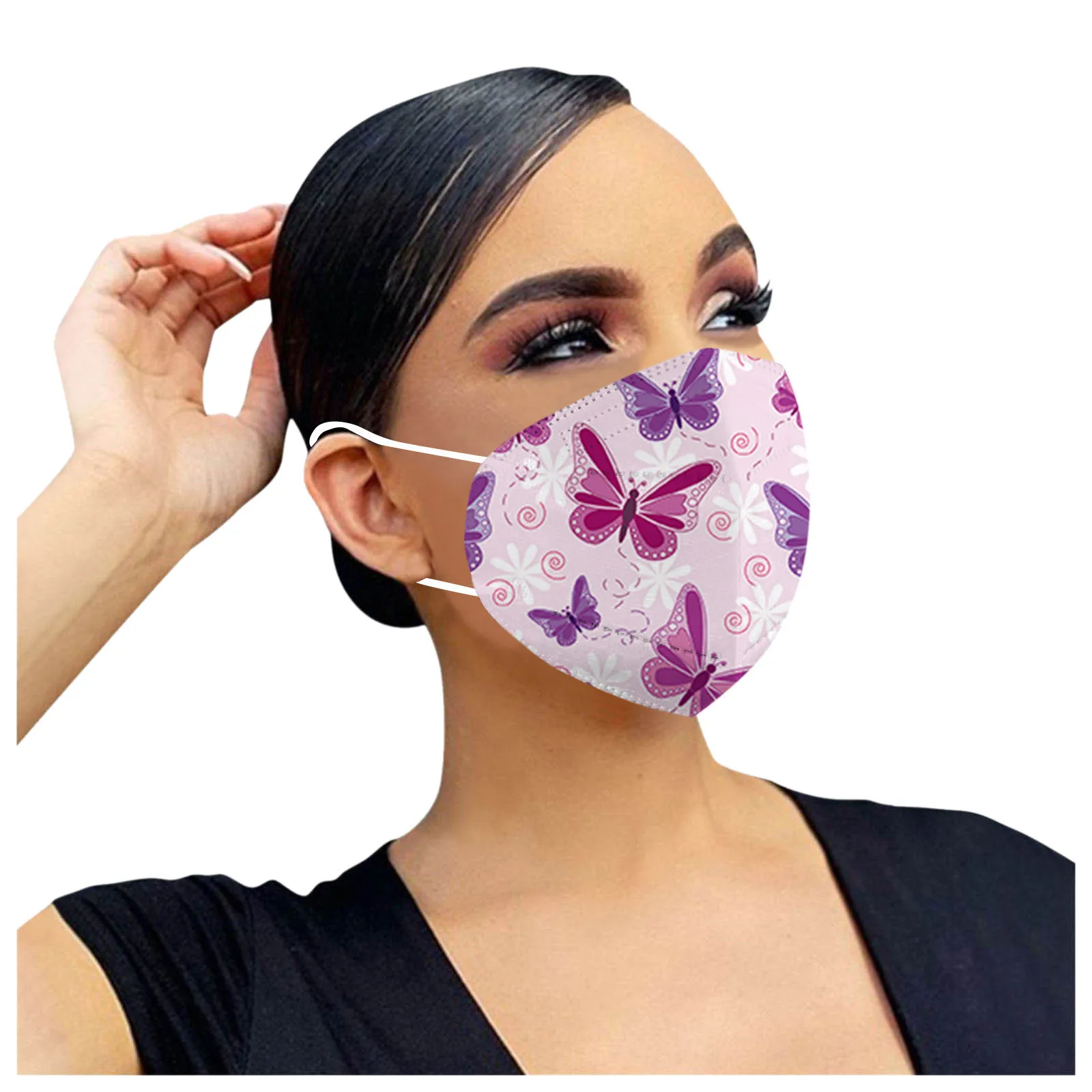 

5-100PCS Butterfly Print FFP2 Protective Mask Pink Flower FFP2 Face Mask mascarillas masques mascara Facial Protector Dust pm2.5