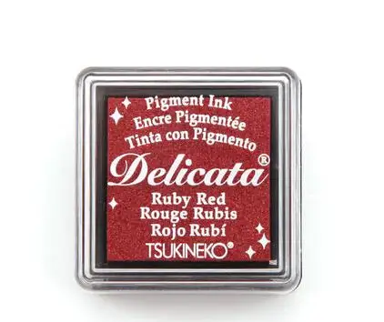 Mini Red Tsukineko Delicata блестящие пигментные чернила богатые и сияющие Чернила Pad Япония - Цвет: Mini Red
