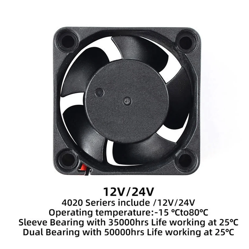 

5Pcs 3D Part of Printer 4020 Cooling Fan Brushless MINI-Cooler 40mm Refrigerator Fan 40X40X20mm High Quality