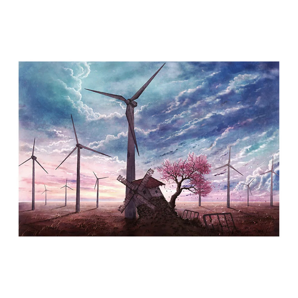 Детские развивающие игрушки наборы 1000 шт Сакура вилла ветряная мельница пейзаж