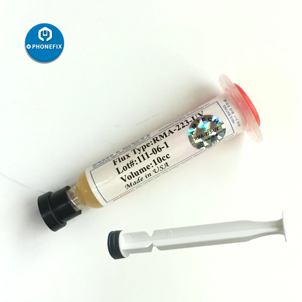 With Needle Squeeze PHONEFIX AMTECH RMA-223-UV BGA флюс паяльной пасты с шприцем иглы для мобильного телефона пайки сварки ремонт - Цвет: With Needle Squeeze