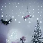 1 шт. Новый праздничный светильник да для вечеринки Рождественские снежинки светодиодная гирлянсветильник s мигасветильник свет s осветительная занавеска Новогодние украшения 2022