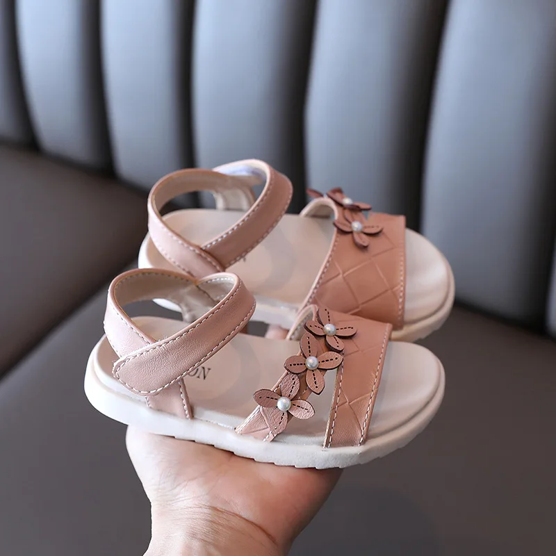 

Children'S Flat Dresses Sandals Kids Toddler Sandals Size 6 8 Summer Girl Sandals Princess Flower Baby Beach Shoes 4 And 5 Years