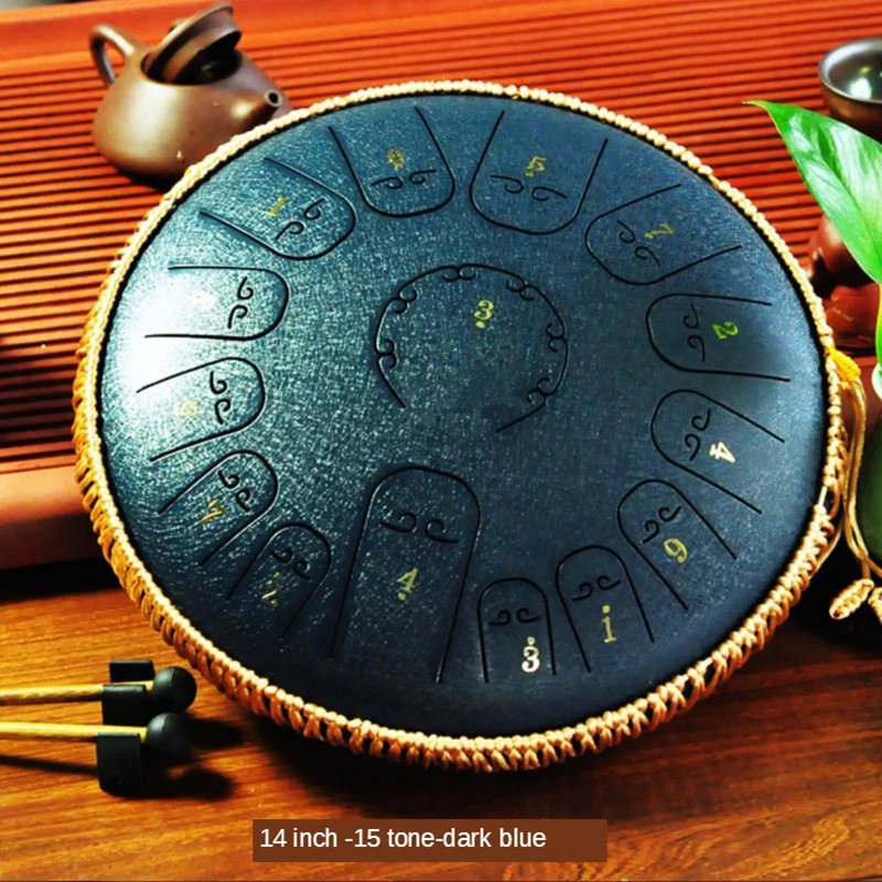 

14 Inch 15 Tone Steel Drum Tongue Professional Percussion Hand Pan Drum Instrument Yoga Meditation For Music Therapists