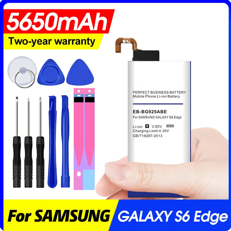 Запасная батарея для Samsung GALAXY S6 Edge G9250 G925FQ G925F G925S 5650 мАч|Аккумуляторы мобильных