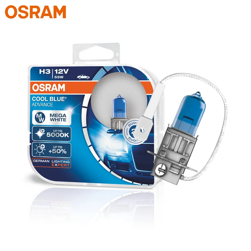 OSRAM H3 62151CBA Галогенные Противотуманные лампы холодный синий Advance 12V 55W Авто