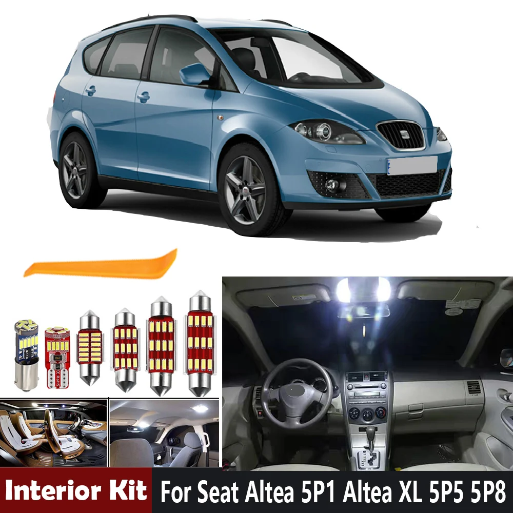 11 шт. Canbus без ошибок светодиодный светильник для интерьера набор ламп Seat Altea 5P 5P1 5P5 5P8 XL 2004 2015 купольный чтения