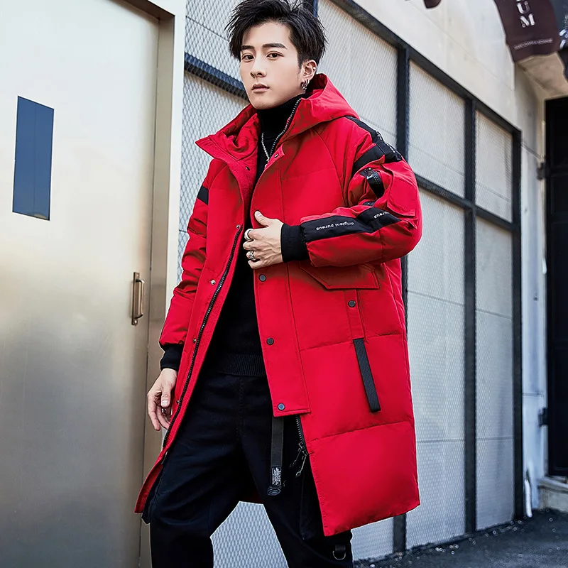 Men's down jacket short version of thick down jacket men's overalls loose winter coat cotton-padded coat mid-long style