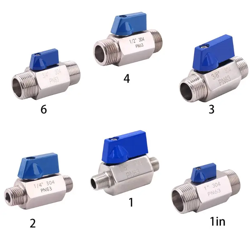 

2 Way Mini Ball Valve Female Male High Quality 1in/1"/2"/3"/4"/6" SS304 Stainless Steel Brewer Hardware Home Improvement