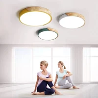 nordic simple solid wood round led ceiling lamp bedroom childrens room living room corridor bar counter study home chandeliers