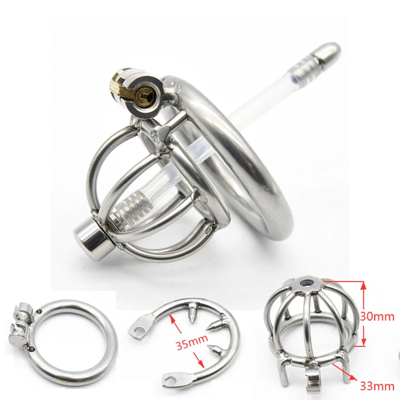 Маленькая Мужская искусственная катетер из нержавеющей стали 304 с кольцом