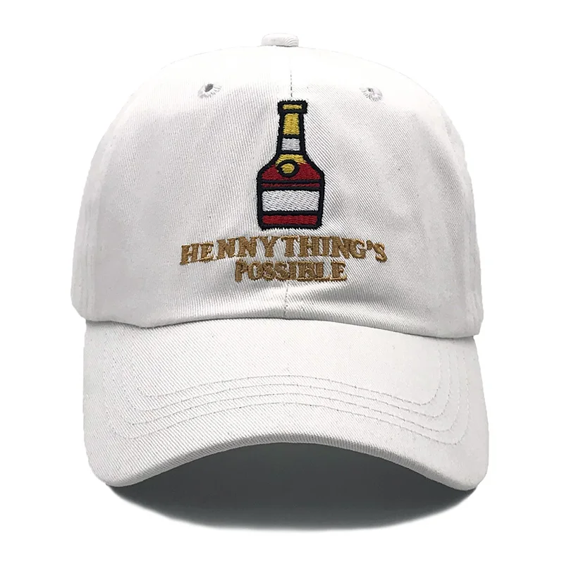 Новая винная бутылка Henny шляпа для папы вышитая изогнутая регулируемая бейсболка