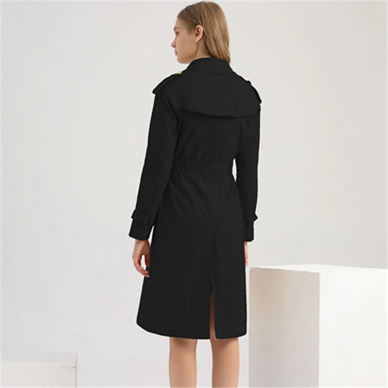 

Mid-Length Windbreaker Women 2020 Autumn Fashion New Waist Cotton Lapel Long-Sleeved Windbreaker Coat Trend 189