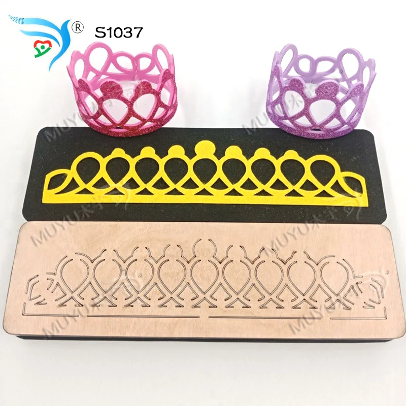 Блокировка сердца Корона скрапбукинга вырезать небо и стальные деревянные