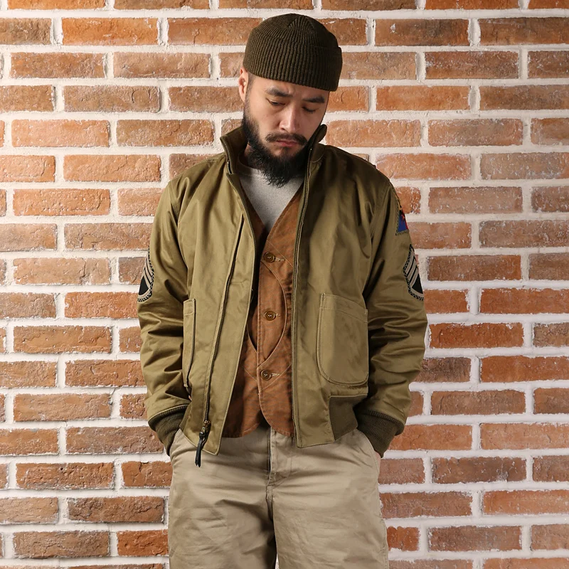 

'Fury' Bronson Repro 1940s 1st Tanker Jacket US Army Men Combat Uniform Green