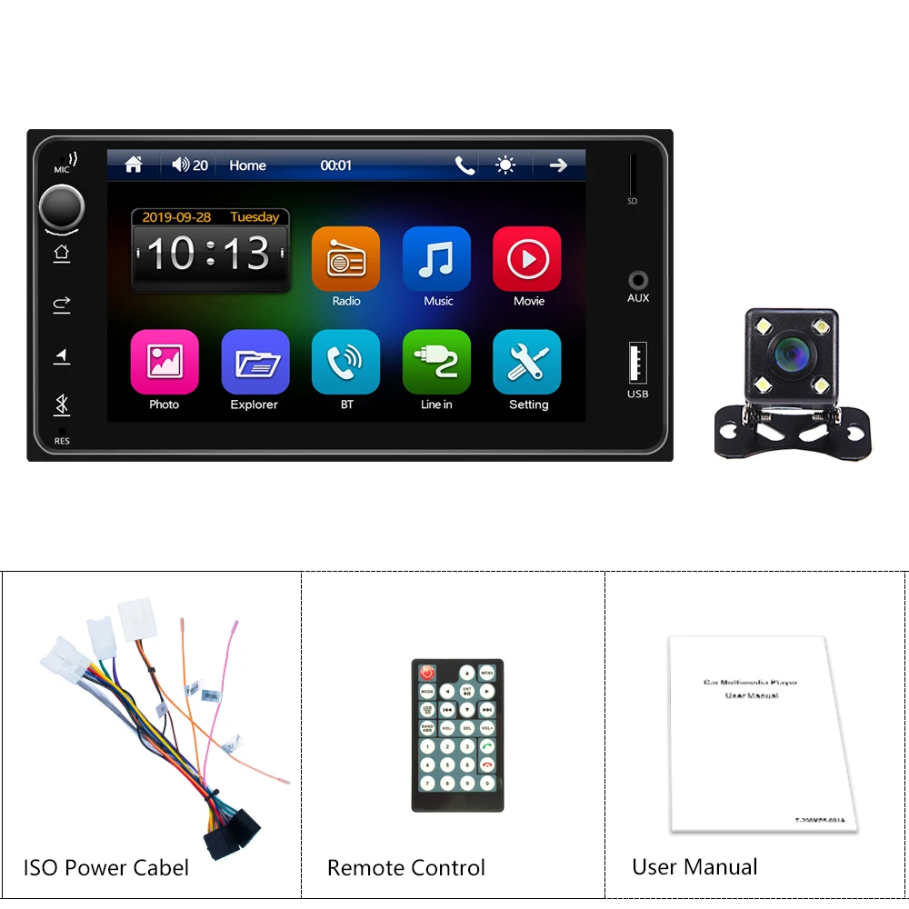 AMPrime 2 Din Автомобильная Радио " мультимедиа для Toyota Corolla авто стерео Android/IOS Авторадио MirrorLink Bluetooth USB TF FM камера