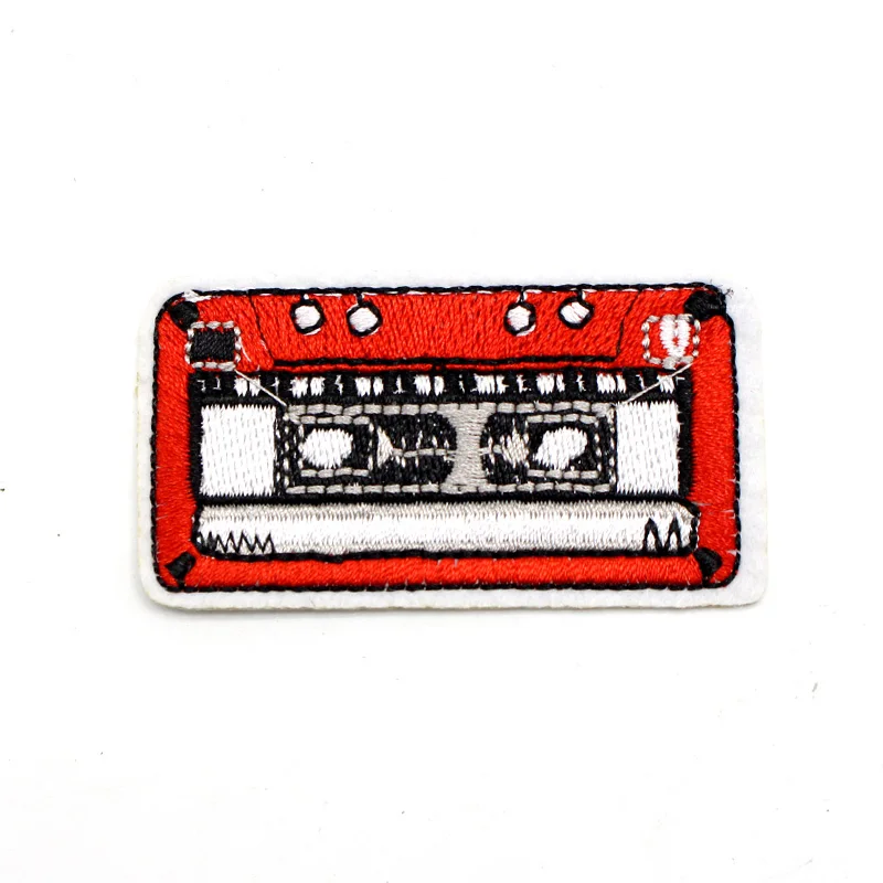 Vintage Audio Tape Iron On Embroidered Patches Badges For Clothes DIY Appliques Sew Patch Craft Decoration Sticker | Дом и сад
