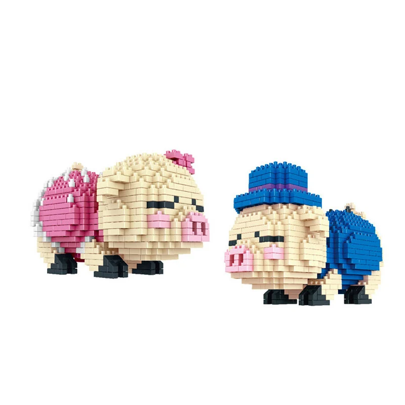 

Kissing Pig Diamond Mini Building Blocks DIY Figures Panda Brick Creative Toys for Children Mini Blocks