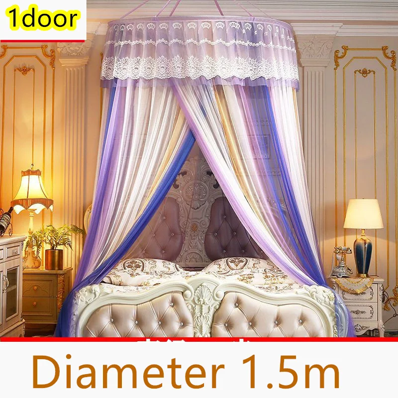 

Household Installation-free Ceiling Mosquito Nets Encryption Thickening Princess Wind Dome Mosquito Nets Solid Color Dome Tent