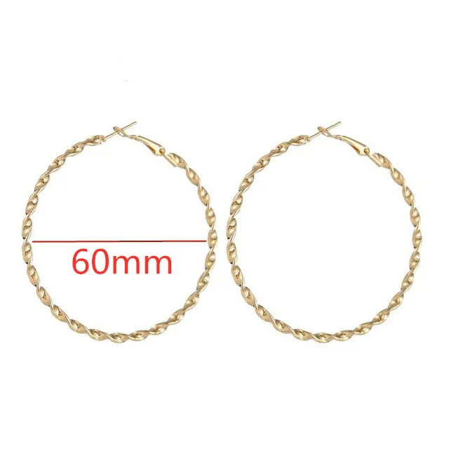 916 gold 40 мм 60 мм 70 мм 80 мм большие гладкие Круглые Серьги Brincos Простые Вечерние серьги с круглыми петлями для женщин ювелирные изделия - Окраска металла: 916 gold