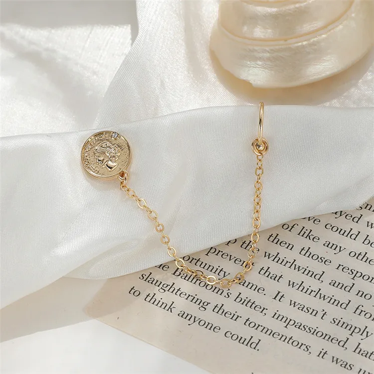 Модные геометрические круглые характерные серьги металлическая цепочка