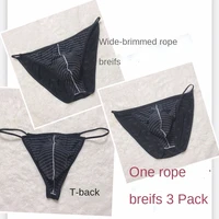 3 pieces of fashionable sexy lace mesh transparent mens bag temptation nude plus size sissy mens underwear
