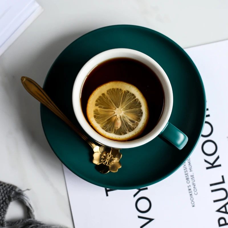 Фарфоровая керамическая чашка эспрессо чайные чашки блюдце наборы винтажной