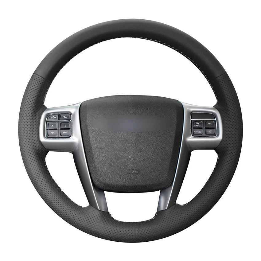 Прошитая вручную черная искусственная кожа противоскользящая для Chrysler 300C 200 Grand