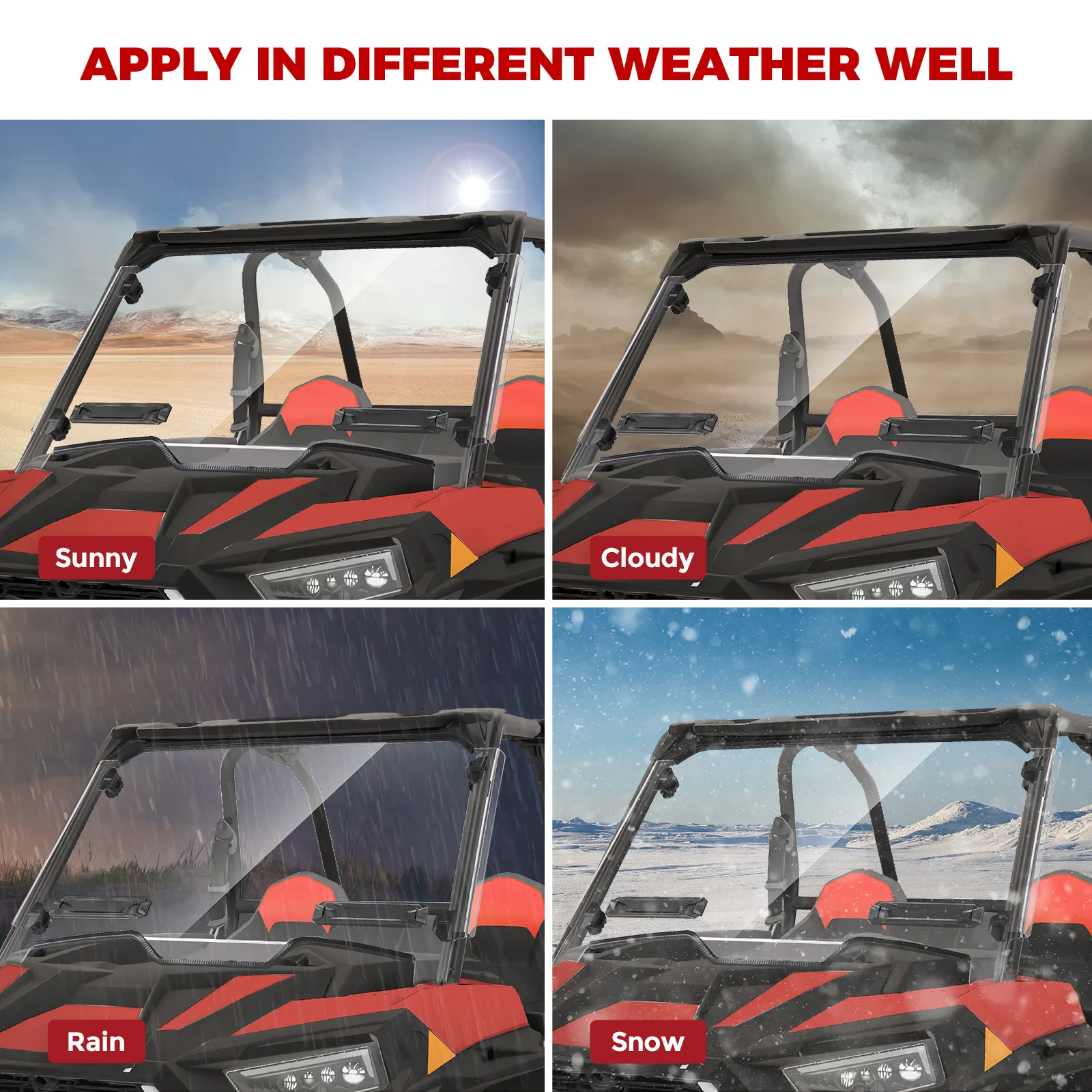 Ветровое стекло для Polaris RZR XP 1000 / 4 2019 - 2020 UTV полноэкранное ветрозащитный экран