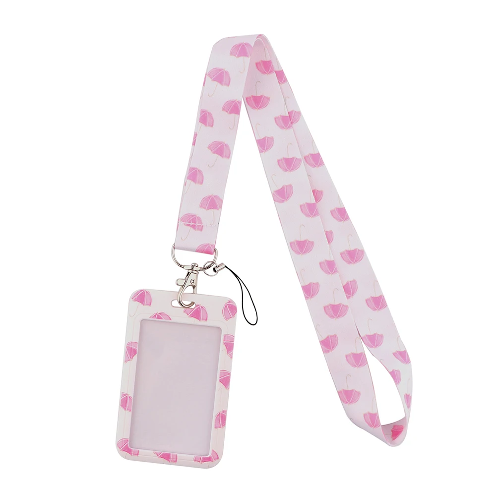 

YL785 Pink Umbrella Lanyard for keys ID Card Gym Mobile Phone Straps USB Badge Holder DIY Hang Rope Lariat Accessories
