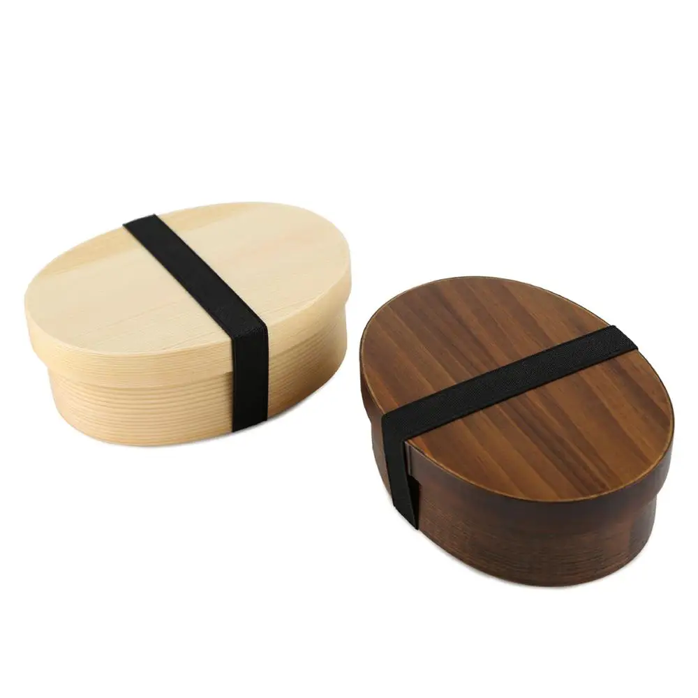 

1Pcs Lunch box Bento Box Japanese Style For Kids Wood Material Tableware Food Containers With Compartments Healthy