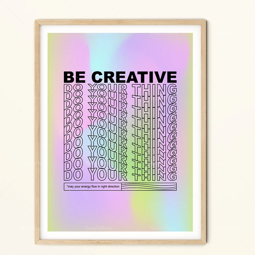 Градиентное искусство принт ореола цитата осознанности ретро-градиент баланса