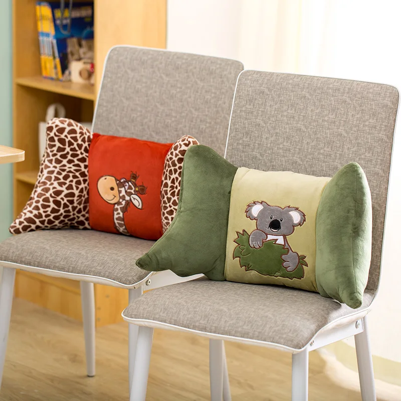 Милые животные плюшевые подушки Мультяшные волоконные для стула гостиная