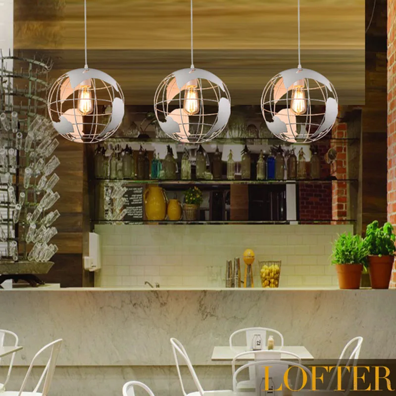 Креативные заземляющие люстры в стиле ретро Лофт железный шар подвесной