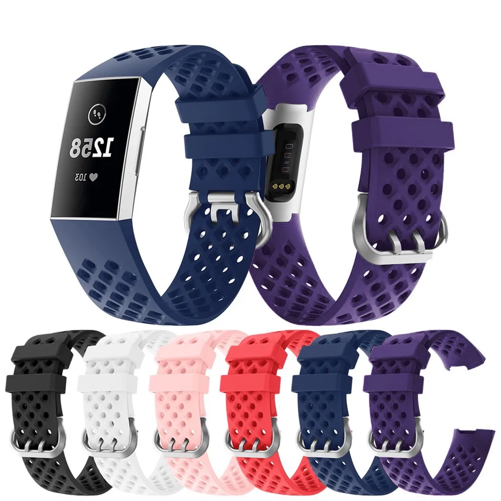 

Sporty breathable and durable silicone bracelet strap length adjustable comfortable to wear suitable For Fitbit Charge 4
