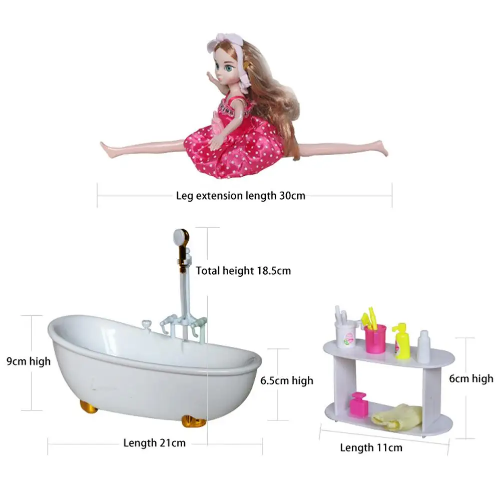 Bathroom Furniture Doll Set Toilet Automatic Bathtub Fashion Reborn Baby Toy For Children Birthday Gifts | Игрушки и хобби
