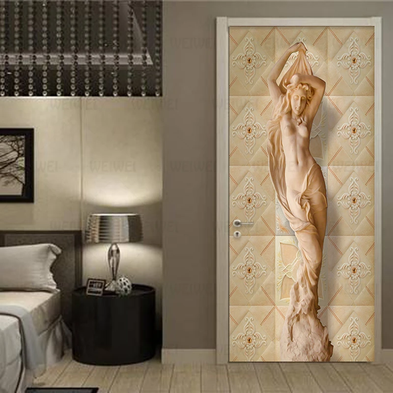 

3D Sticker European Style Stereo Figure Statue Wallpaper Living Room Bedroom Home Design Door Sticker PVC Self-Adhesive Poster
